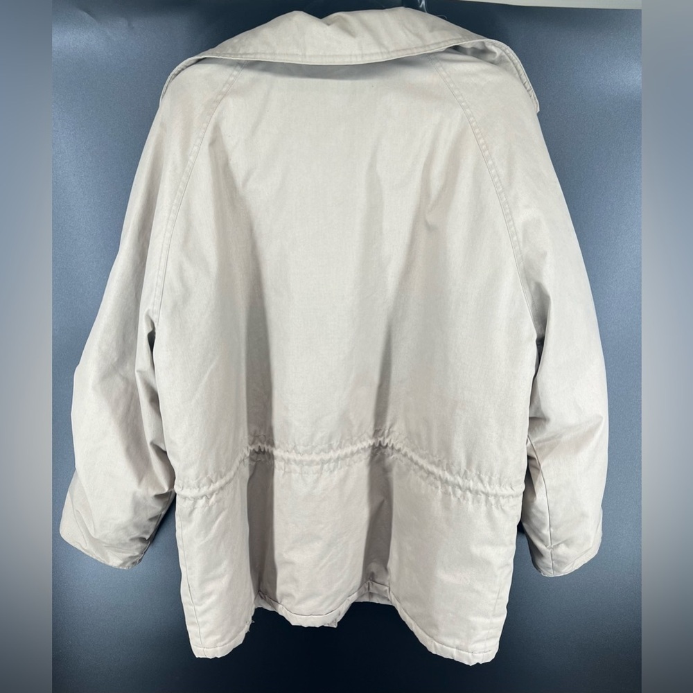 London Fog khaki jacket with cargo pockets and drawstring men’s size 42R - Picture 4 of 8